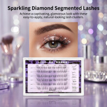 (Luodou 6 Rows Little Fox Glue) Glitter DIY False Eyelashes - Volume & Sparkly