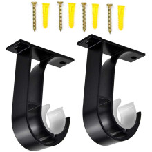 Curtain Rod Bracket Black28mm2Pack
