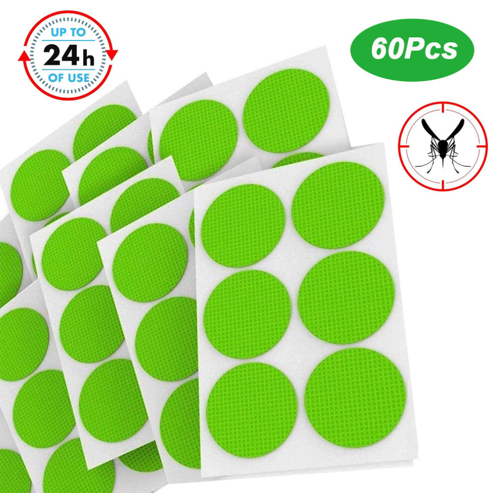 Round Mosquito Repellent Stickers, Natural, DEET-Free, 60