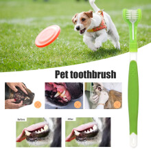 Dog Toothbrush Pet Dental Care Triple Head Toothbrush Convenient Comfortable Pet Toothbrush Pet Supplies
