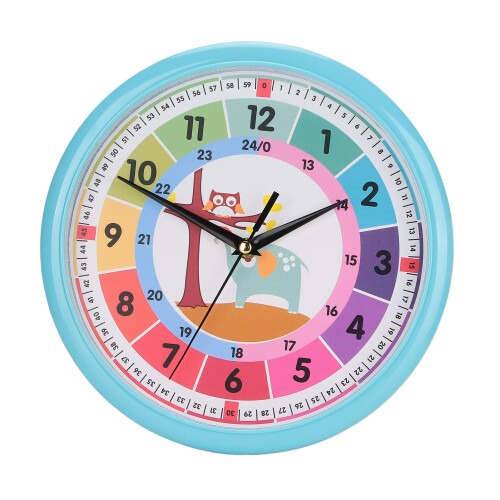Kids' Educational Wall Clock – Cartoon Design, Colourful
