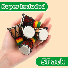 20 Pcs Instrument Necklaces Djembe Drum Pendant African Drum Wooden Necklace Drums and Percussion