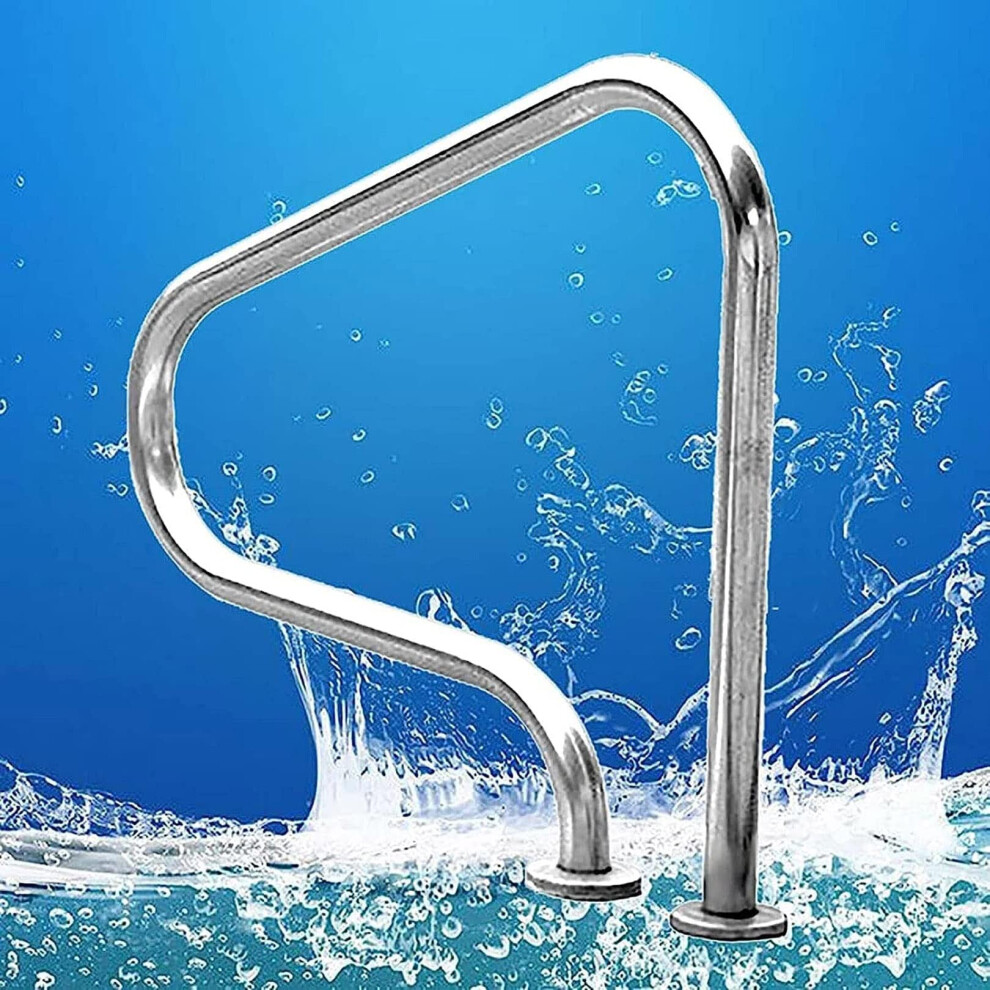 Pool Handrail 304 Stainless Steel Ergonomic 3Bend Swimming Pool Rail With 440Lbs Load Capacity 9092120993110