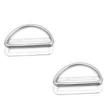 2X Stainless Steel Scuba Diving Belt Webbing Strap Fixed with D Ring Buckle Ring Buckle Wing BCD Accessories