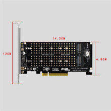 2X Carte Double Disque PCI-E X8 NVME M.2 M KEY SSD Carte D'Extension Étendue Double NVME PCI-E X8 Split Card