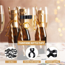 180PCS Champagne Fles Glitter Enkele Houder Veiligheid Clips Fles Clips voor Kaars Kerstfeestjes Huwelijksceremonie