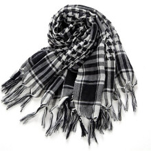 5X Unisex Scarf Polyester Plaid Tassel Arab Desert Shemagh,Black