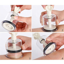 4 Pcs Cupping Suction Cups- Hand Twist Portable Thicken Vacuum Cupping Device Full Body Massager Massage Relax Cupping