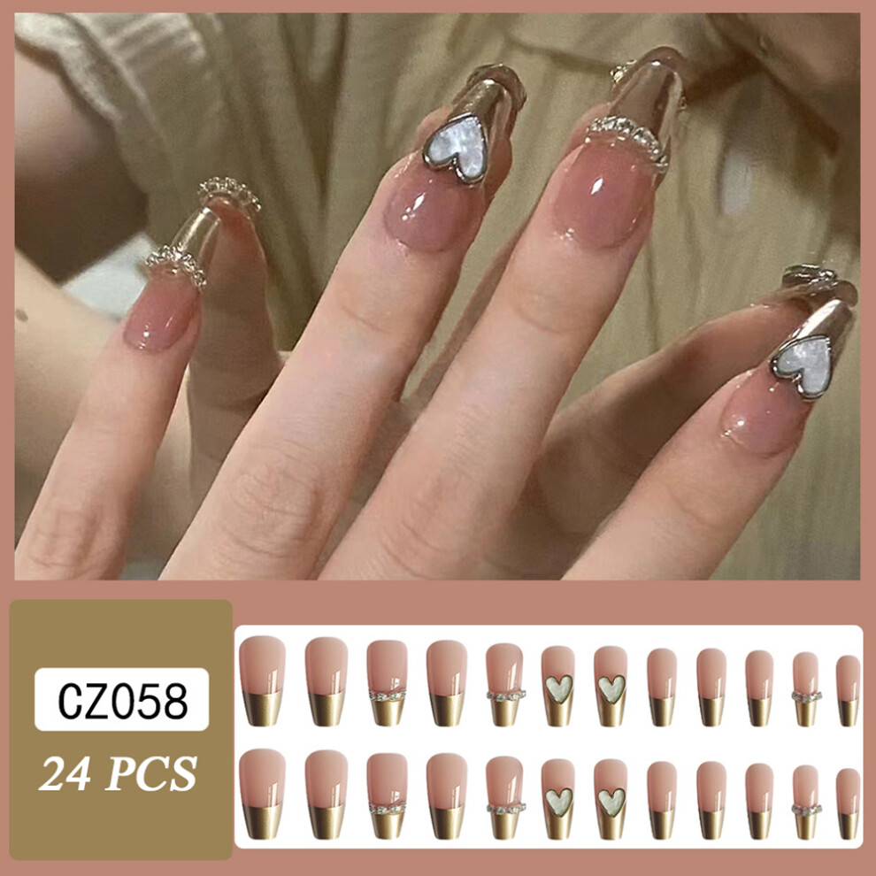 Reach-Tools (Jelly Glue Model) Luxury Heart Chain Fake Nails For Women