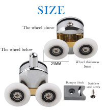 8Pcs 23mm Shower Door Rollers Sliding Shower Doors Wheels Replacement Roller Runner Wheel (4 Top & 4 Bottom )