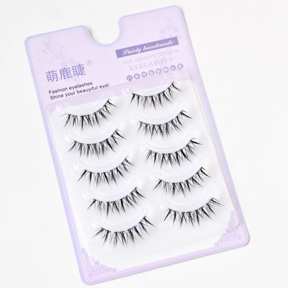 Hue-Grain Natural False Eyelashes, Transparent Band, Everyday Makeup