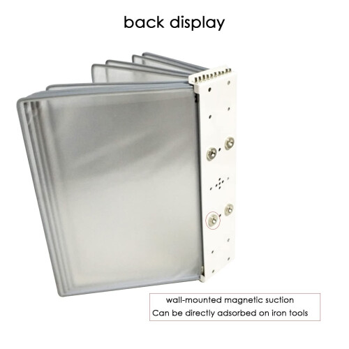 Wall Mount Document Display Rack A4 Flip Book Organizer with 10 Panels, Color‑Coded Waterproof Design, Black 1