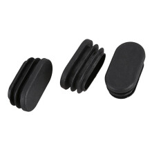 Oval Table Chair Leg Tube Pipe Insert End Cap 40mm X 20mm 60Pcs Black