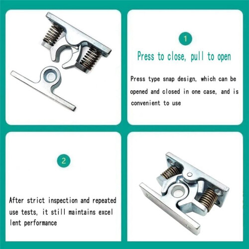 2Pcs Spring Loaded Door Easy Lock Stop Catch Release Clamp Double Roller Catch (Mp-3) 2