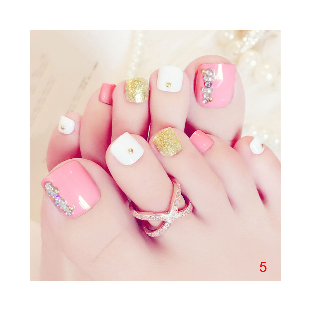 Dachuang Beauty (5) 3D Toe Nails 24Pcs With Glue