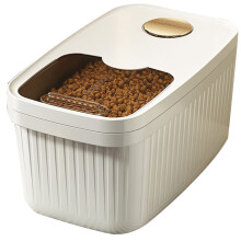 (Ivory White, L) Large Pet Food Storage Container for Dog/Cat/Bird