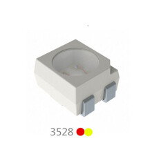 400 STÜCKE 3528 Bernstein + Gelb PLCC-4 Umkehrpol, 617 Nm + 587 Nm, 50 MA 2 V 0,1 W Zweifarbige SMD-LED-Lampen Lichtperlen LAYT67B