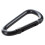 60 Pcs Black D Shaped Aluminum Alloy Carabiner Hook Keychain 3