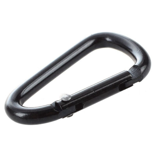 60 Pcs Black D Shaped Aluminum Alloy Carabiner Hook Keychain 2