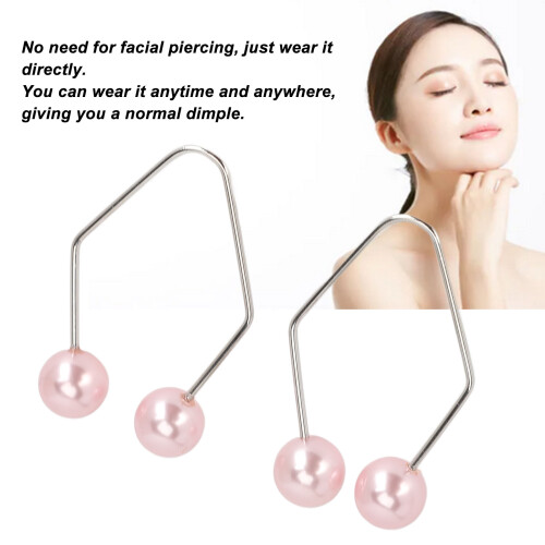 Dimple Trainer for Face Cheeks Piercing 2 Pack Easy Wear Pink Improves Smile 2