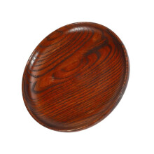 4X Tableware Household Smooth Wooden Bread Dish Tray Kitchen Utensils Seasoning Plate Round