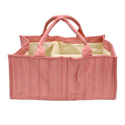 Faltbarer Baby-Windel-Organizer mit Griffen, Pink, Polyester 1