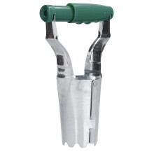 Handheld Iron & ABS Bulb Planter – Silver & Green, 1-4 inch Depth