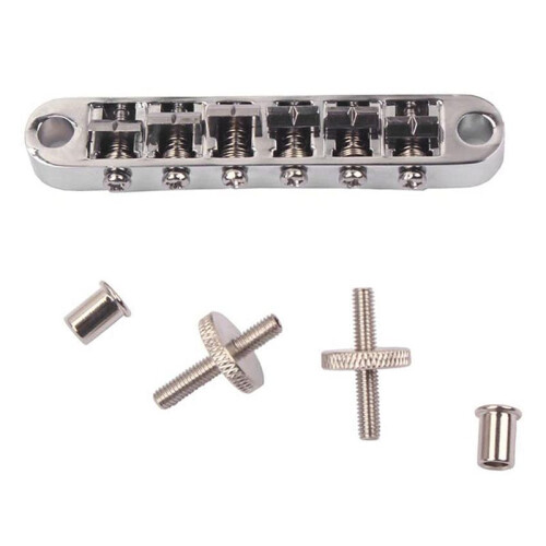 2X LP Bridge Tune O Matic Bridge Adjustable Chrome Plated Guitar Bridge for Guitars Musical Replacement Accessory 2