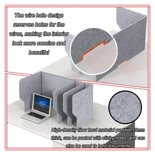 3Panel Foldable Desk Divider, Sound Absorbing Desk Privacy Panel Sneeze Guard for Workstations 2