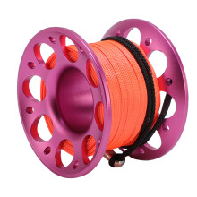 15m Aluminium Tauchrolle Rosenrot Doppelendhaken