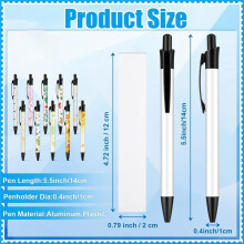 72Pcs Sublimation Pen Blank Sublimation Coated Pens Heat Transfer Pens with Heat Shrink Packaging for DIY Office Home