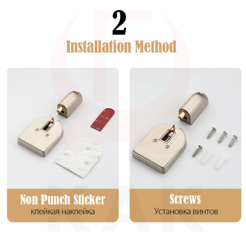 SelfAdhesive Door Stopper, Adjustable NoDrill Wall Protector  Gold, 1 Pack 2