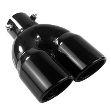 2X Car Universal Stainless Steel Tail Throat Car Exhaust Muffler 73-76MM Oblique Port Double Outlet Exhaust Tail Nozzle