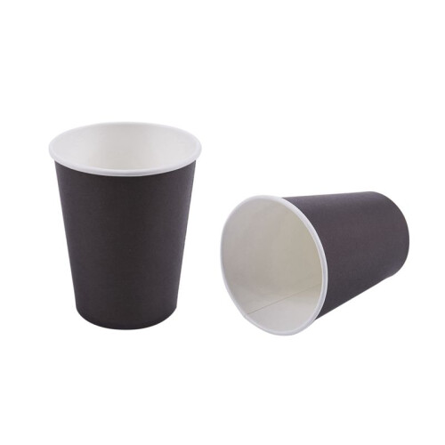 160 Paper Cups (9oz) - Plain Solid Colours Birthday Party Tableware Catering(Black) 1