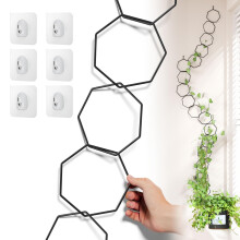 Plant Trellis Black Metal Wall Chain for Vertical Growth Support Indoor Outdoor Monstera Pothos