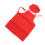 3 Piece Kids Apron Chef Hat Set, Red Black White, Polyester, Comfortable 15