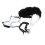 Faux Fur Wolf Fox Tail/Ears Collar 50cm WhiteBlack 14
