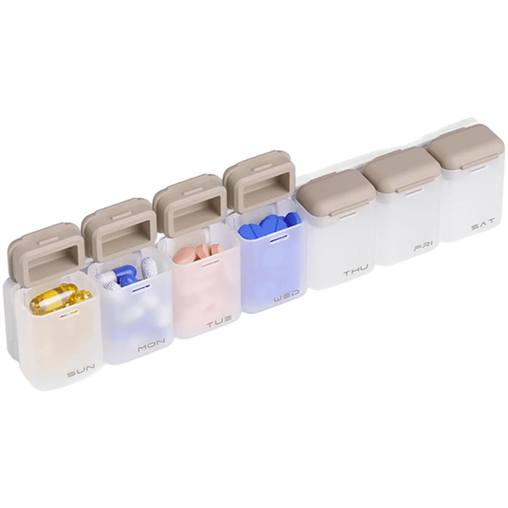Dcph-Clothing (Transparent Gray) Magnetic Weekly Pill Box - Portable & Moisture Proof
