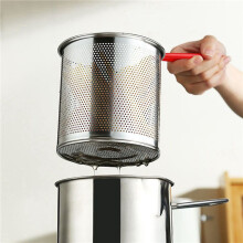 2X Deep Frying Pot with Strainer Basket Tong Stainless Steel Japanese Tempura Frying Pot for French Fries Chicken