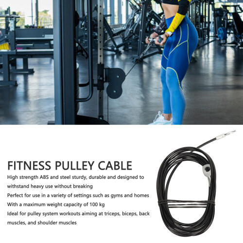 Fitness Pulley Cable 5mm Thick Heavy Duty Replacement for Pulley System 2.5m 2