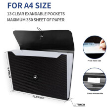2X Expanding File Folder, 13 Pockets Accordion File Organizer, A4 Letter Size Paper Document Receipt Organizer