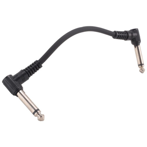 6 X Cabos de Guitarra EléTrica 6 Polegadas 1/4 Efeito ÂNgulo Reto Pedal Patch Cord Preto 2