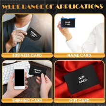 200 Pcs Metal Engraving Blanks Aluminum Sheet Laser Engraving Business Card Engraving DIY Gift Cards, Gloss Black