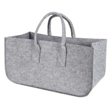 2X Accessory Decoration Stylish Storage Bag Newspaper Picnic Clothes Firewood Shopping Travel Basket Light Grey