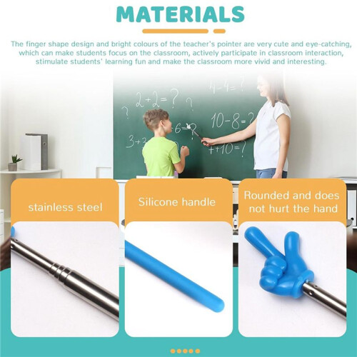 8 Pcs Teacher Pointer Stick Telescoping Hand Pointer Retractable Pointer Finger Reading Aid for Presentation Whiteboard 1
