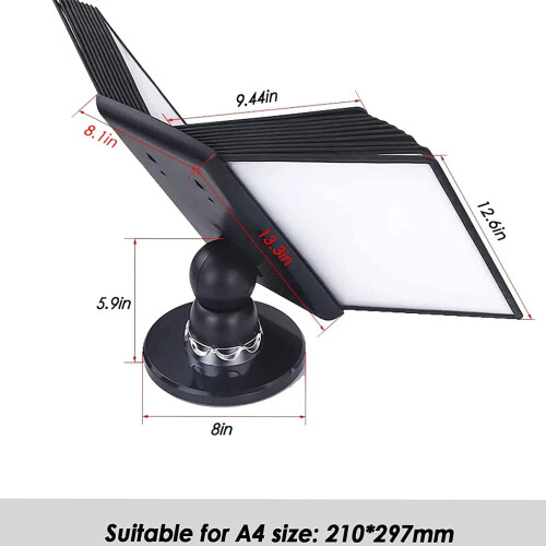 Desktop Reference Organizer Flip File Display Stand, 20Page A4 Panels, 360 Swivel, Wall Mount 1