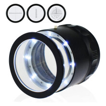 10X Loupe Magnifier, Jewelers Loupe 8 LED Light 4 Glass Scale Chart Loupe Magnifier 25mm Field of View Scale Loupe