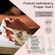 2X Pocket Prayer Quilt Individually Prayer Quilt Hand-Sewn Colorful Quilt Cozy Unique Symbolist Poetry Quilt for Family