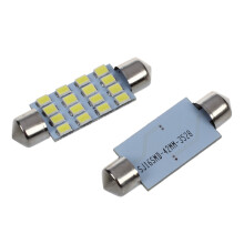 2X Car Auto 1210 SMD 24 LEDs Vertical G4 Back Pin Light Bulb with 10X 42mm 3528 SMD 16 LED Interior Festoon Bulb Lamp