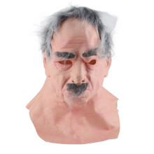 Latex ansigtsmaske til gammel mand til Halloween og maskerade
